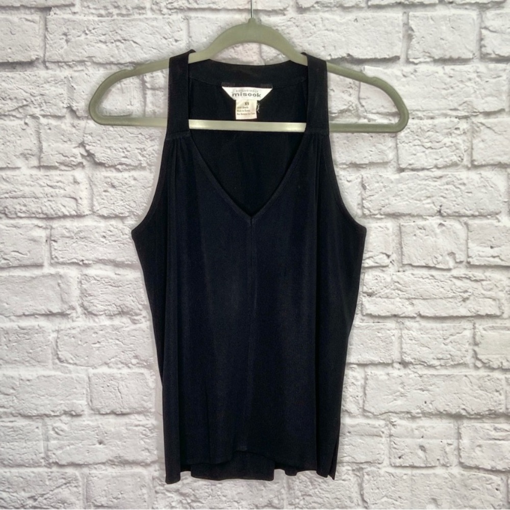 Exclusively Misook Women Classic Shell Sweater Tank Top Size XS Sleeveless Black